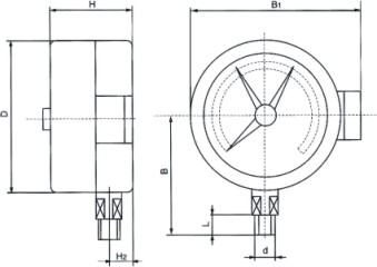 电接点压力表尺寸图